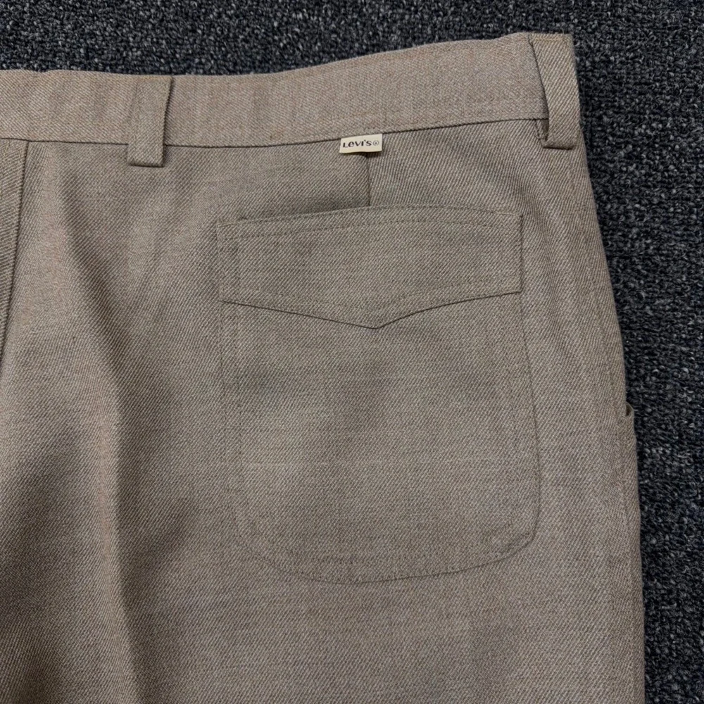 Vintage Levis Sportswear Classics Mens Tan Wool‎ Blend Trousers Made in UK 38x34